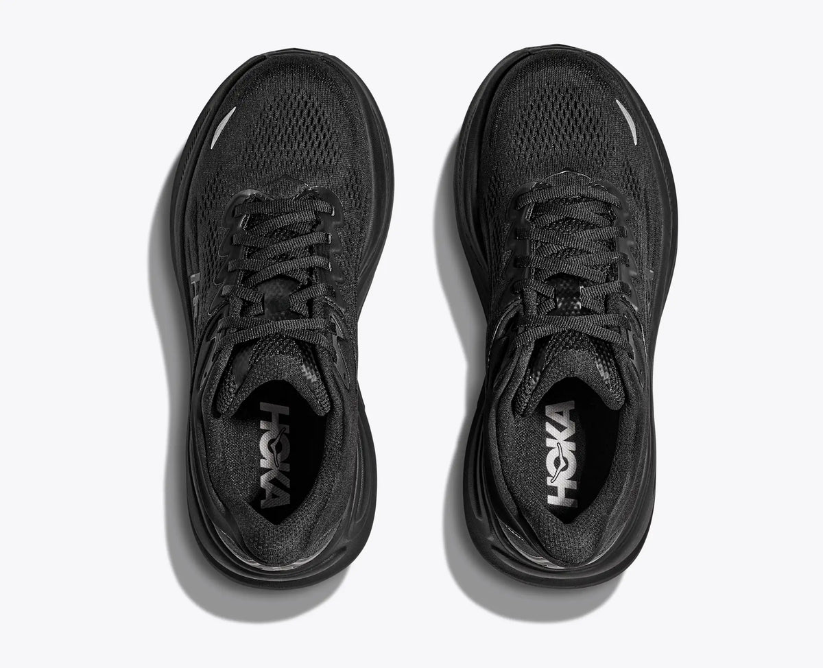 HOKA Bondi 9 — Black / Black — vue 2E