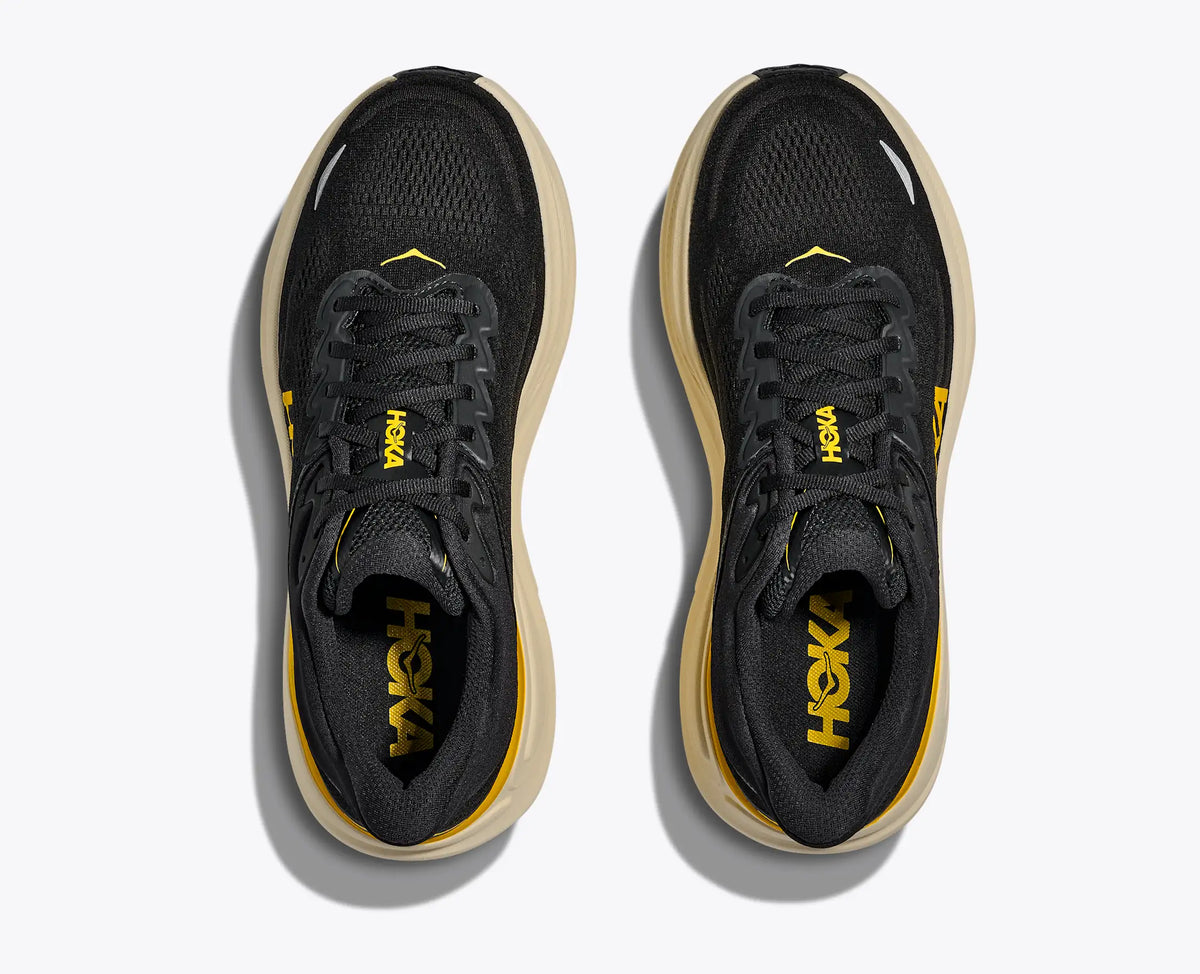 HOKA Bondi 9 — Carbon Black / Yellow Gold — vue 2