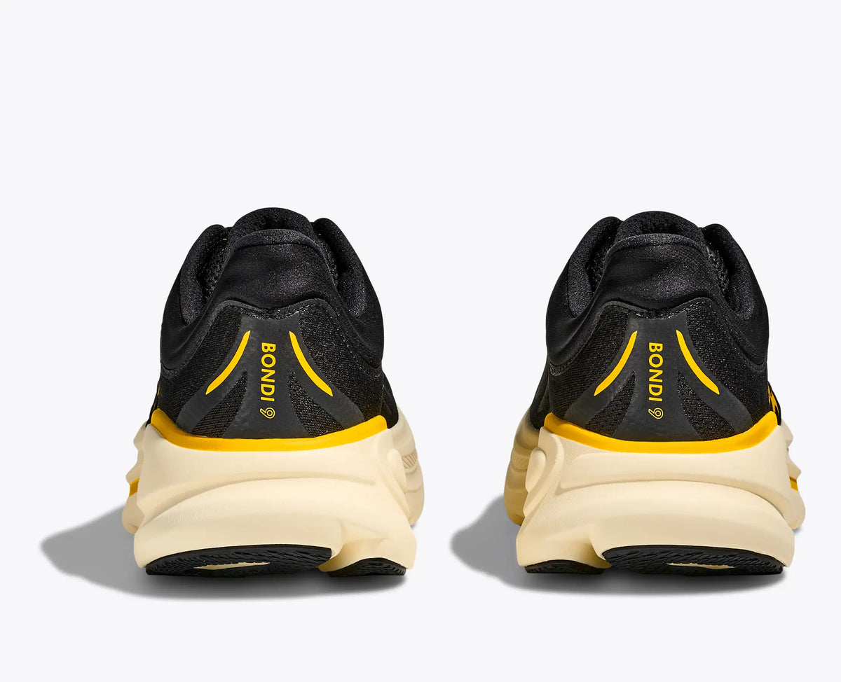 HOKA Bondi 9 — Carbon Black / Yellow Gold — vue 5