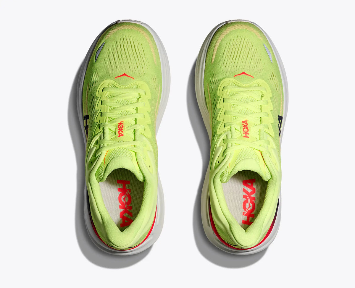 HOKA Bondi 9 — Neon Yuzu / Sunlight — vue 2E