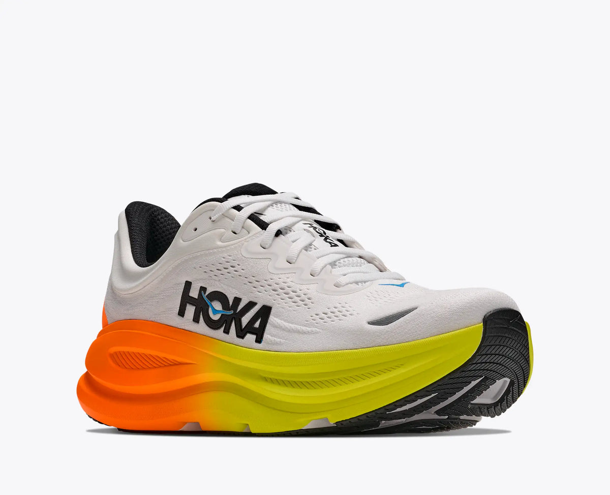 HOKA Bondi 9 — White / Neon Tangerine — vue 6