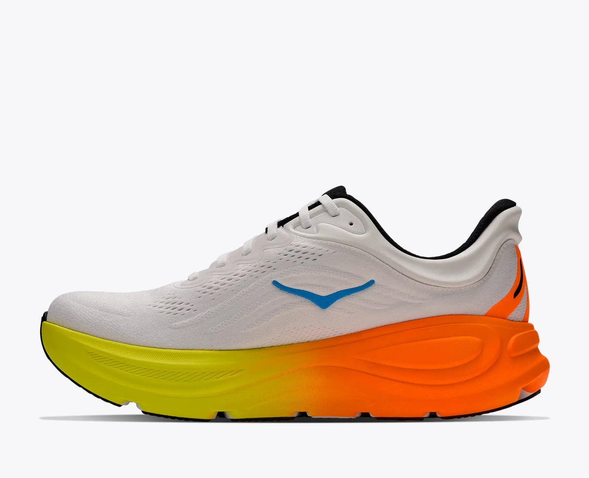HOKA Bondi 9 — White / Neon Tangerine — vue 8