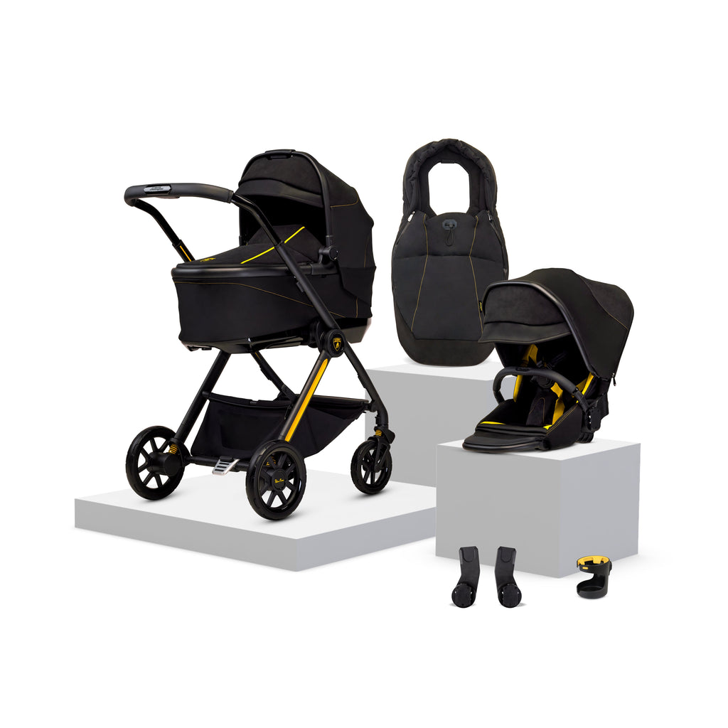Silver Cross x Automobili Lamborghini Reef AL Giallo Travel System Accessory Bundle