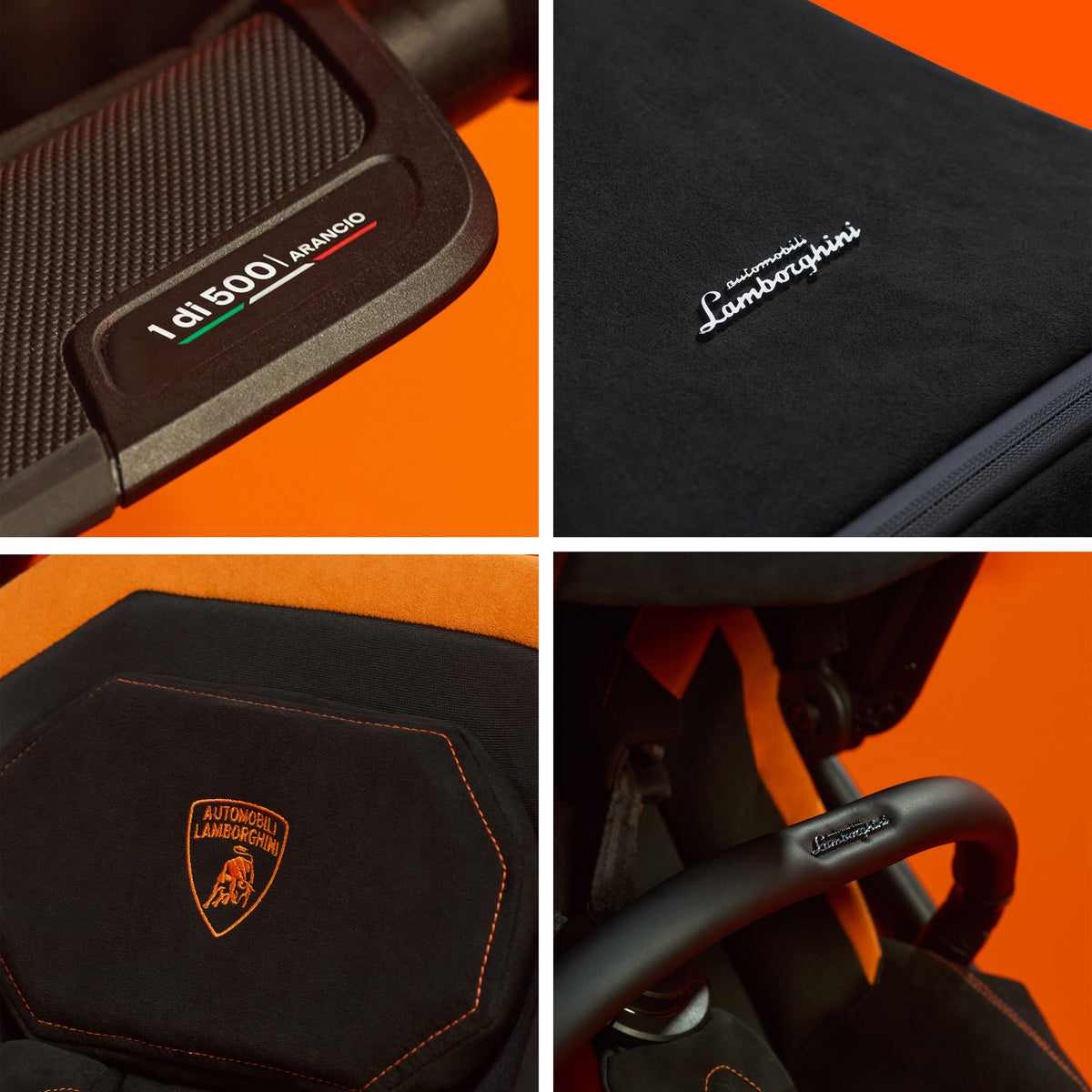 Silver Cross x Automobili Lamborghini Reef AL Arancio Travel System Ultimate 360 Infant Carrier Bundle (11-piece)
