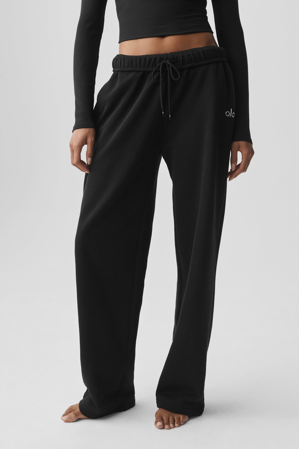 Pantalon large à taille avec cordon