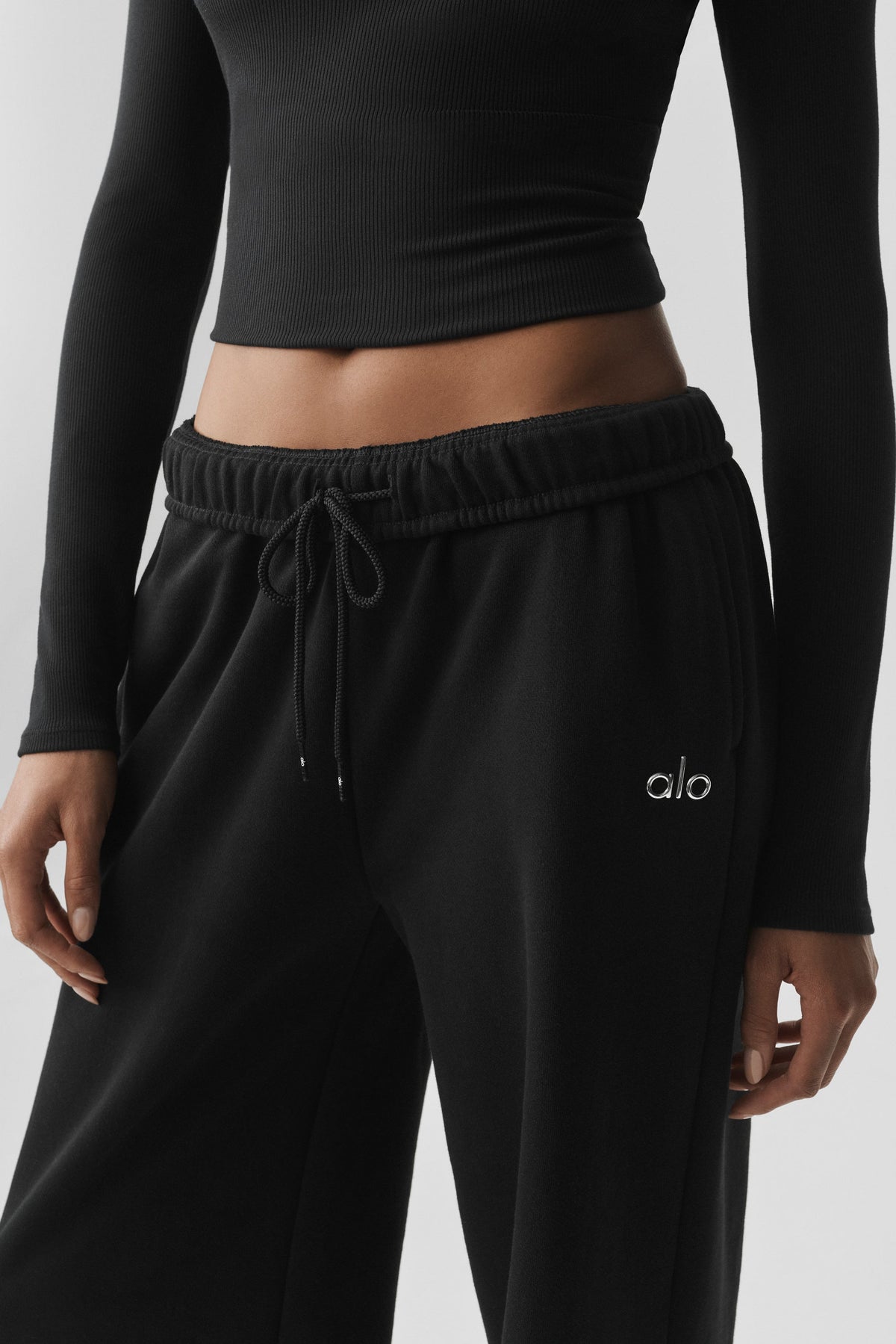 Pantalon large à taille avec cordon