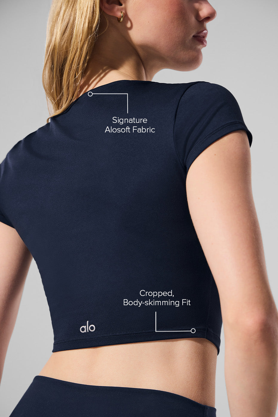 t'shirt Alosoft Crop Finesse Short Sleeve "BACK IN  STOCK"
