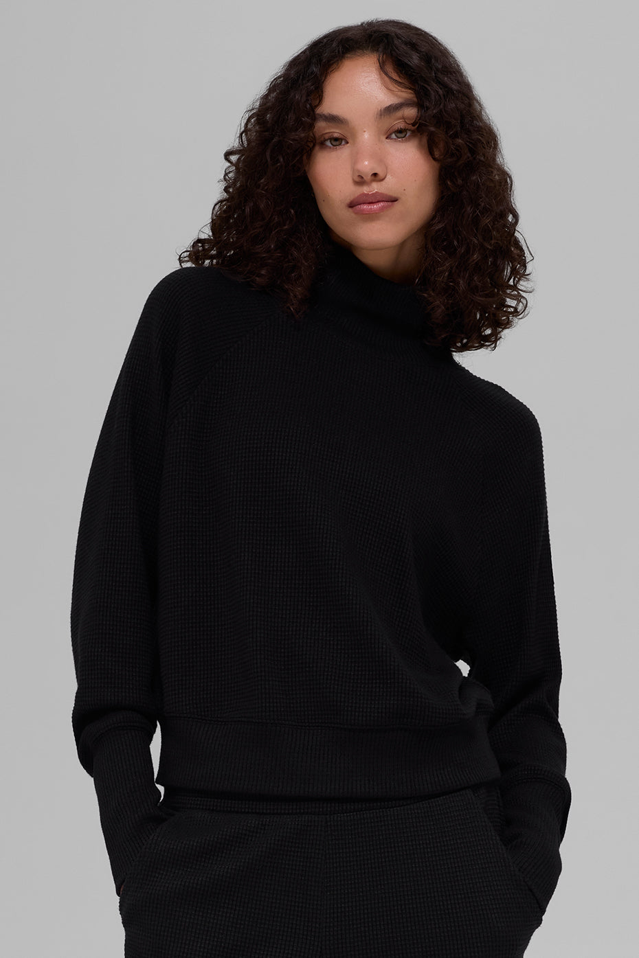 Thermal Weekend Escape Mock Neck Long Sleeve - Black