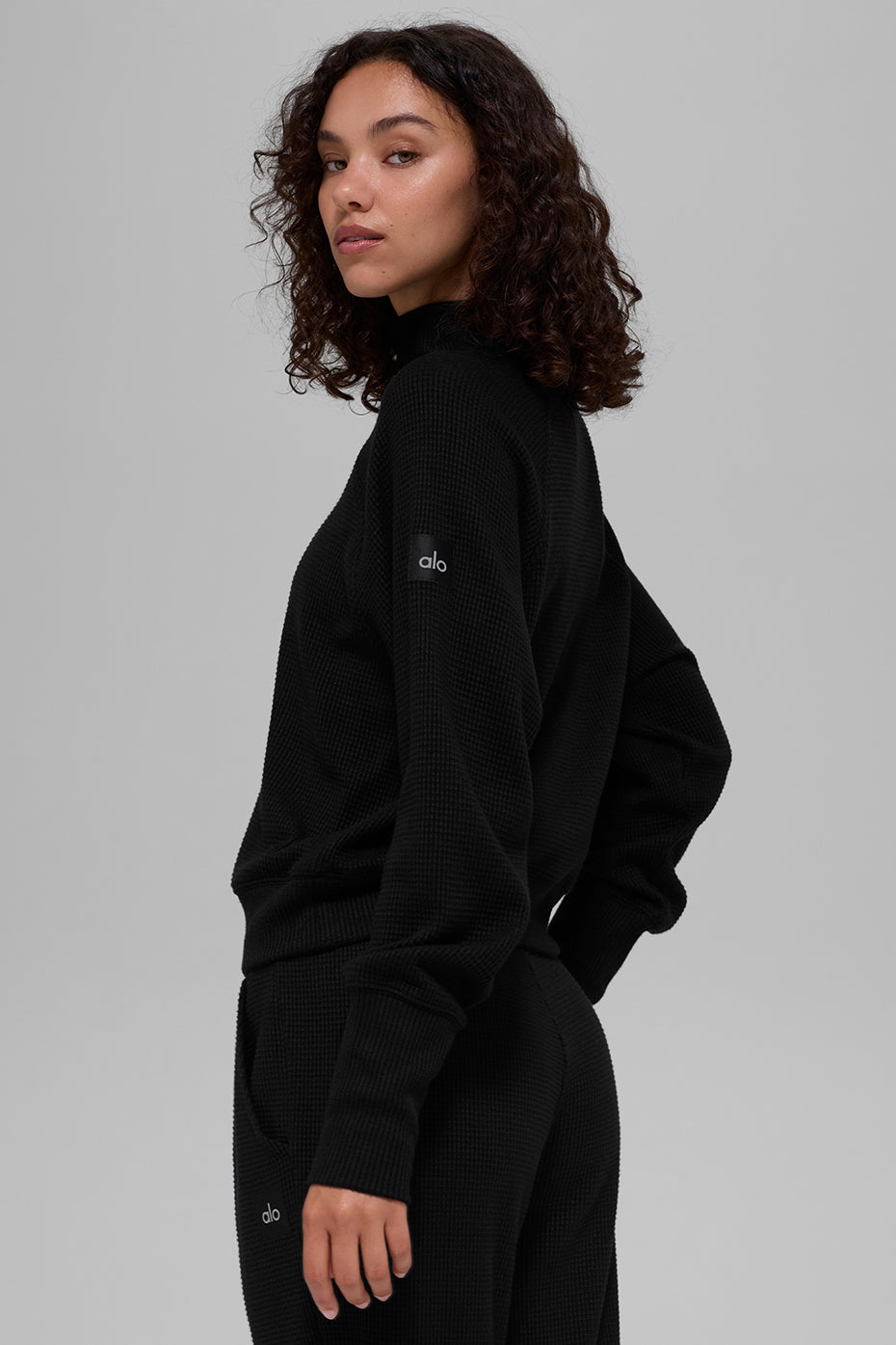 Thermal Weekend Escape Mock Neck Long Sleeve - Black