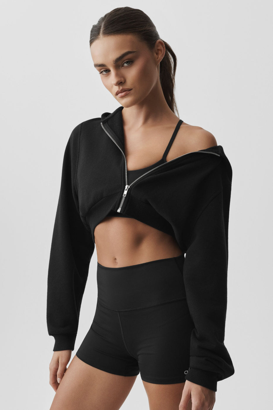 Sweet Escape Zip-Up Hoodie - Black