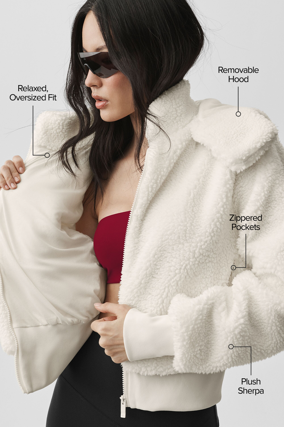 Veste à capuche effet peluche