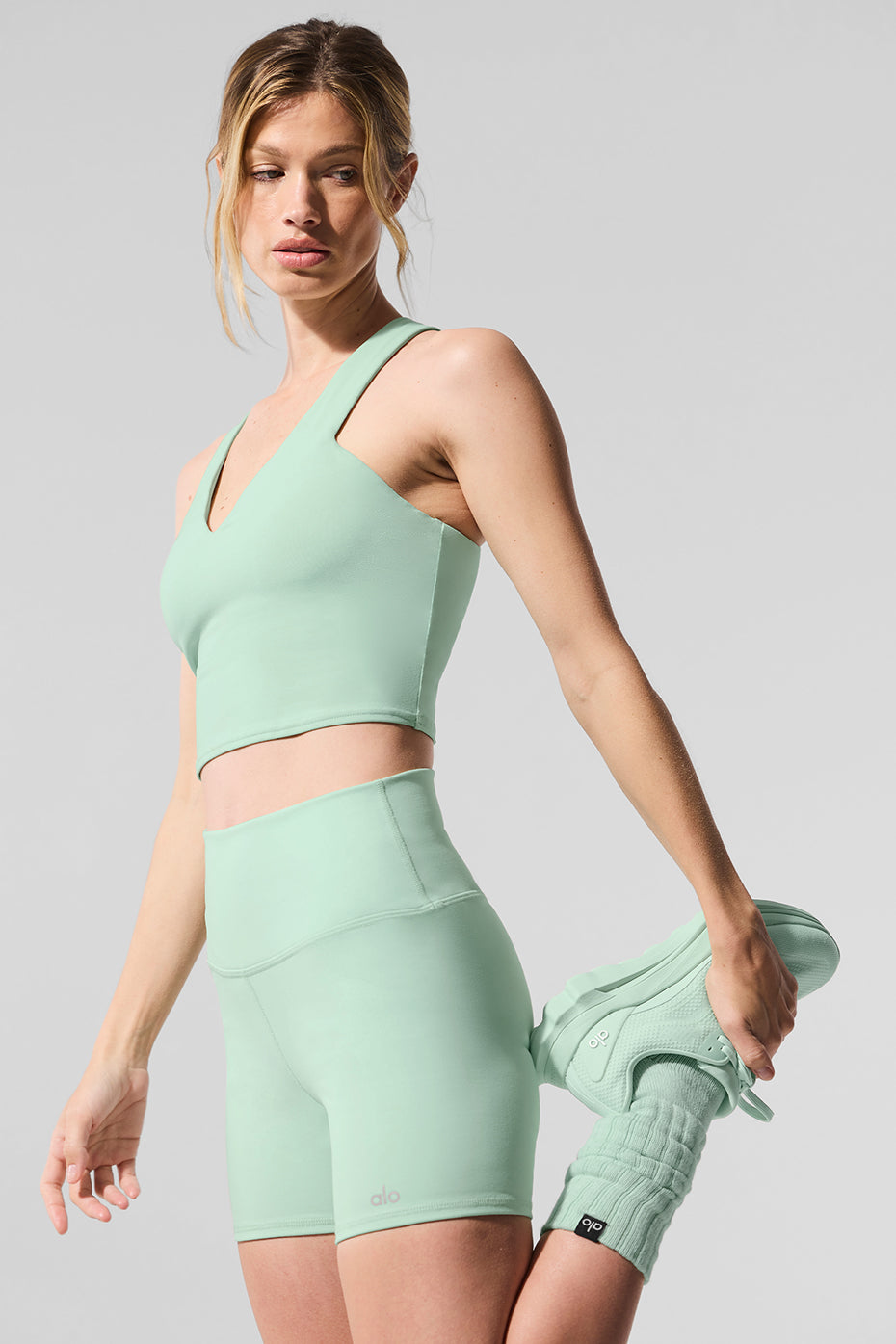 short biker  High-Waist Airbrush  Mint Green