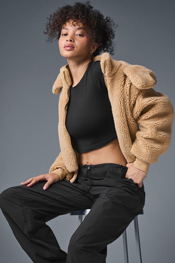 Veste à capuche effet peluche