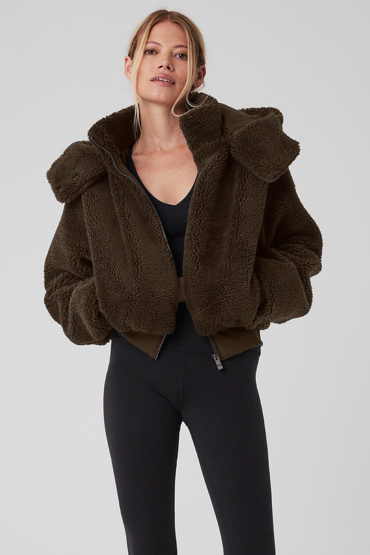 Veste à capuche effet peluche