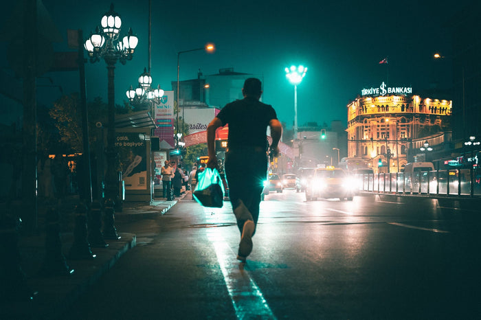 Runner in the rain