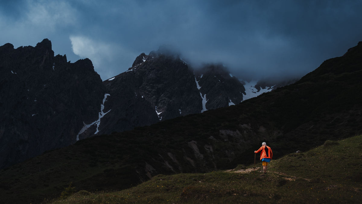 Hikers on a rocky trail