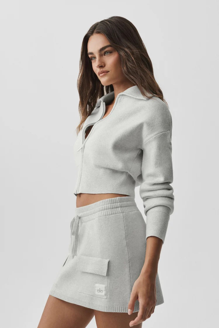Scholar Knit Zip Jacket + Skirt Set